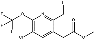 Methyl 3-chloro-6-(fluoromethyl)-2-(trifluoromethoxy)pyridine-5-acetate Structure