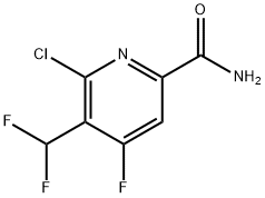 2-Chloro-3-(difluoromethyl)-4-fluoropyridine-6-carboxamide Structure