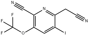 2-Cyano-5-iodo-3-(trifluoromethoxy)pyridine-6-acetonitrile Structure