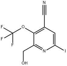 4-Cyano-6-iodo-3-(trifluoromethoxy)pyridine-2-methanol Structure