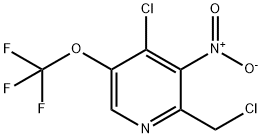 4-Chloro-2-(chloromethyl)-3-nitro-5-(trifluoromethoxy)pyridine Structure