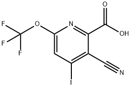 3-Cyano-4-iodo-6-(trifluoromethoxy)pyridine-2-carboxylic acid Structure