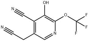 4-Cyano-3-hydroxy-2-(trifluoromethoxy)pyridine-5-acetonitrile 구조식 이미지
