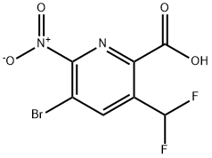 3-Bromo-5-(difluoromethyl)-2-nitropyridine-6-carboxylic acid Structure