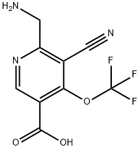 2-(Aminomethyl)-3-cyano-4-(trifluoromethoxy)pyridine-5-carboxylic acid Structure