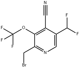 2-(Bromomethyl)-4-cyano-5-(difluoromethyl)-3-(trifluoromethoxy)pyridine Structure