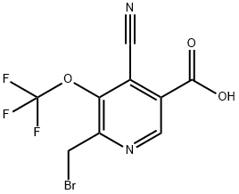 2-(Bromomethyl)-4-cyano-3-(trifluoromethoxy)pyridine-5-carboxylic acid Structure