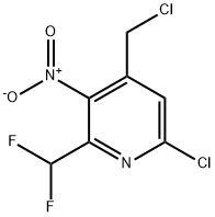 6-Chloro-4-(chloromethyl)-2-(difluoromethyl)-3-nitropyridine Structure