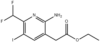 Ethyl 2-amino-6-(difluoromethyl)-5-iodopyridine-3-acetate Structure