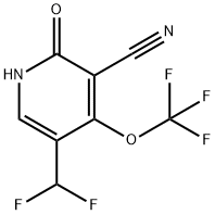 3-Cyano-5-(difluoromethyl)-2-hydroxy-4-(trifluoromethoxy)pyridine Structure