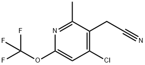 4-Chloro-2-methyl-6-(trifluoromethoxy)pyridine-3-acetonitrile Structure