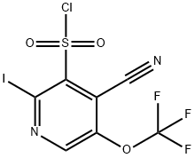 4-Cyano-2-iodo-5-(trifluoromethoxy)pyridine-3-sulfonyl chloride Structure