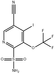 5-Cyano-4-iodo-3-(trifluoromethoxy)pyridine-2-sulfonamide Structure