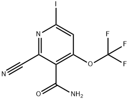 2-Cyano-6-iodo-4-(trifluoromethoxy)pyridine-3-carboxamide Structure