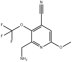 2-(Aminomethyl)-4-cyano-6-methoxy-3-(trifluoromethoxy)pyridine Structure