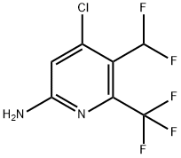 6-Amino-4-chloro-3-(difluoromethyl)-2-(trifluoromethyl)pyridine Structure