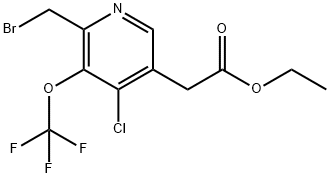 Ethyl 2-(bromomethyl)-4-chloro-3-(trifluoromethoxy)pyridine-5-acetate Structure