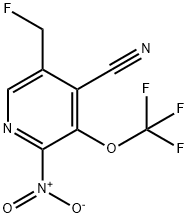 4-Cyano-5-(fluoromethyl)-2-nitro-3-(trifluoromethoxy)pyridine Structure