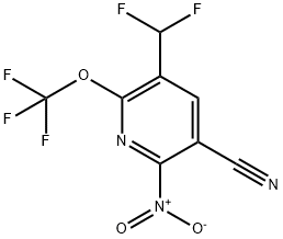 3-Cyano-5-(difluoromethyl)-2-nitro-6-(trifluoromethoxy)pyridine Structure