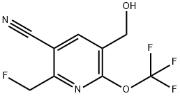 3-Cyano-2-(fluoromethyl)-6-(trifluoromethoxy)pyridine-5-methanol Structure