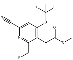 Methyl 6-cyano-2-(fluoromethyl)-4-(trifluoromethoxy)pyridine-3-acetate Structure