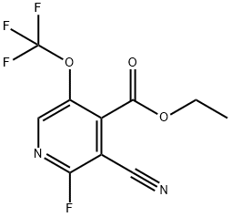 Ethyl 3-cyano-2-fluoro-5-(trifluoromethoxy)pyridine-4-carboxylate Structure