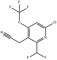 6-Chloro-2-(difluoromethyl)-4-(trifluoromethoxy)pyridine-3-acetonitrile 구조식 이미지