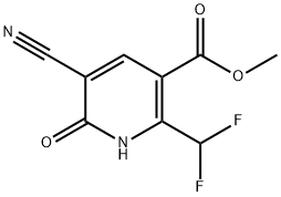 3-Pyridinecarboxylic acid, 5-cyano-2-(difluoromethyl)-1,6-dihydro-6-oxo-, methyl ester Structure