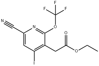 Ethyl 6-cyano-4-iodo-2-(trifluoromethoxy)pyridine-3-acetate Structure