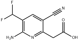 2-Amino-5-cyano-3-(difluoromethyl)pyridine-6-acetic acid Structure