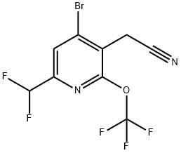 4-Bromo-6-(difluoromethyl)-2-(trifluoromethoxy)pyridine-3-acetonitrile Structure