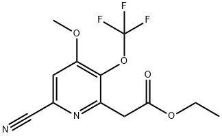 Ethyl 6-cyano-4-methoxy-3-(trifluoromethoxy)pyridine-2-acetate Structure