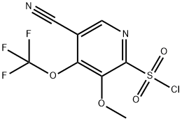 5-Cyano-3-methoxy-4-(trifluoromethoxy)pyridine-2-sulfonyl chloride Structure