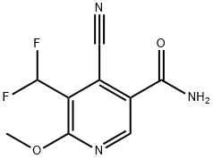 4-Cyano-3-(difluoromethyl)-2-methoxypyridine-5-carboxamide Structure