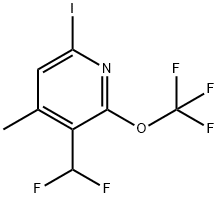 3-(Difluoromethyl)-6-iodo-4-methyl-2-(trifluoromethoxy)pyridine Structure