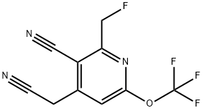 3-Cyano-2-(fluoromethyl)-6-(trifluoromethoxy)pyridine-4-acetonitrile Structure