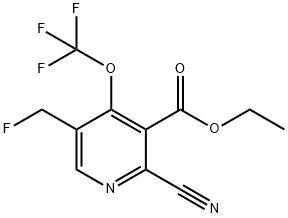 Ethyl 2-cyano-5-(fluoromethyl)-4-(trifluoromethoxy)pyridine-3-carboxylate Structure