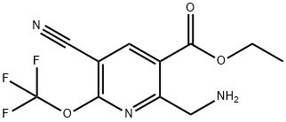 Ethyl 2-(aminomethyl)-5-cyano-6-(trifluoromethoxy)pyridine-3-carboxylate Structure