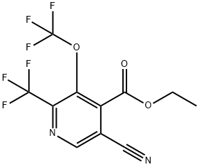 Ethyl 5-cyano-3-(trifluoromethoxy)-2-(trifluoromethyl)pyridine-4-carboxylate 구조식 이미지