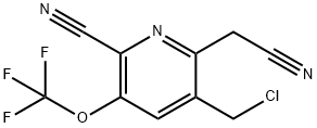 5-(Chloromethyl)-2-cyano-3-(trifluoromethoxy)pyridine-6-acetonitrile Structure