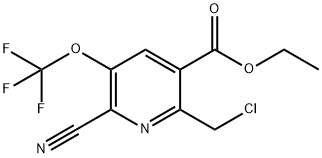 Ethyl 2-(chloromethyl)-6-cyano-5-(trifluoromethoxy)pyridine-3-carboxylate Structure