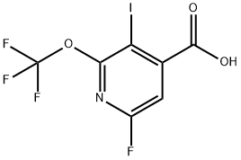 6-Fluoro-3-iodo-2-(trifluoromethoxy)pyridine-4-carboxylic acid Structure