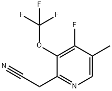 4-Fluoro-5-methyl-3-(trifluoromethoxy)pyridine-2-acetonitrile Structure