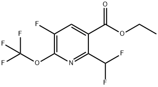 Ethyl 2-(difluoromethyl)-5-fluoro-6-(trifluoromethoxy)pyridine-3-carboxylate Structure