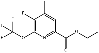 Ethyl 3-fluoro-4-methyl-2-(trifluoromethoxy)pyridine-6-carboxylate Structure