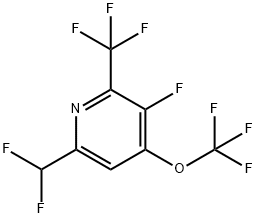 6-(Difluoromethyl)-3-fluoro-4-(trifluoromethoxy)-2-(trifluoromethyl)pyridine Structure