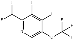 2-(Difluoromethyl)-3-fluoro-4-iodo-5-(trifluoromethoxy)pyridine Structure