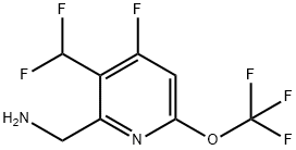 2-(Aminomethyl)-3-(difluoromethyl)-4-fluoro-6-(trifluoromethoxy)pyridine Structure