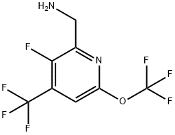 2-(Aminomethyl)-3-fluoro-6-(trifluoromethoxy)-4-(trifluoromethyl)pyridine Structure