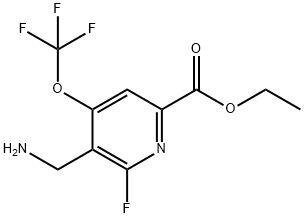 Ethyl 3-(aminomethyl)-2-fluoro-4-(trifluoromethoxy)pyridine-6-carboxylate Structure